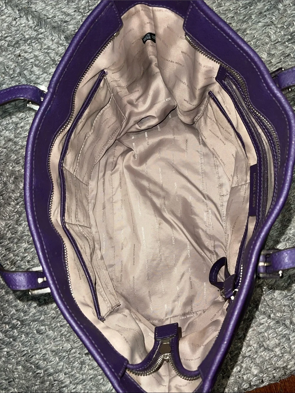 Michael Kors Purple Studded Tote - Picture 5 of 9